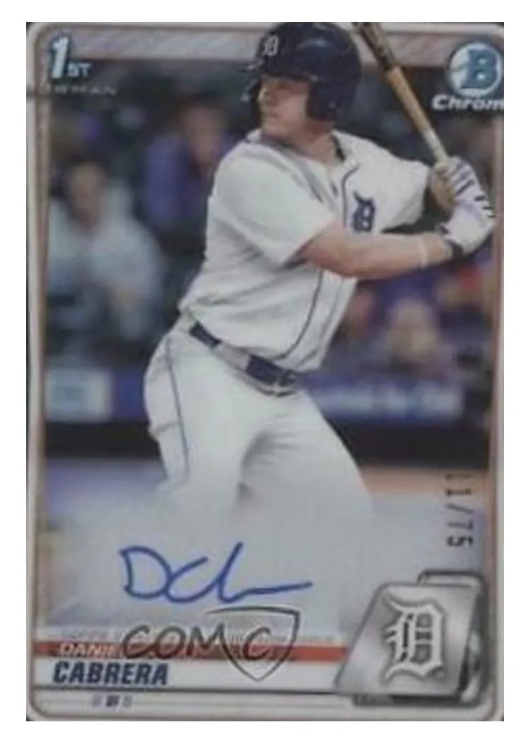 2020 Bowman Draft Picks Chrome Autographs Daniel Cabrera #CDA-DCA card