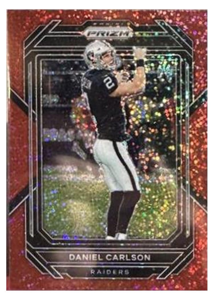 2022 Panini Prizm Base Set Daniel Carlson Red Sparkle #175 card