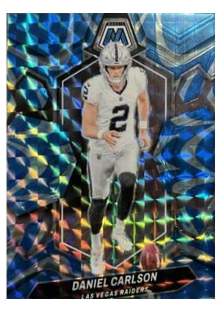 2024 Panini Mosaic Base Set Daniel Carlson Blue Reactive #119 card