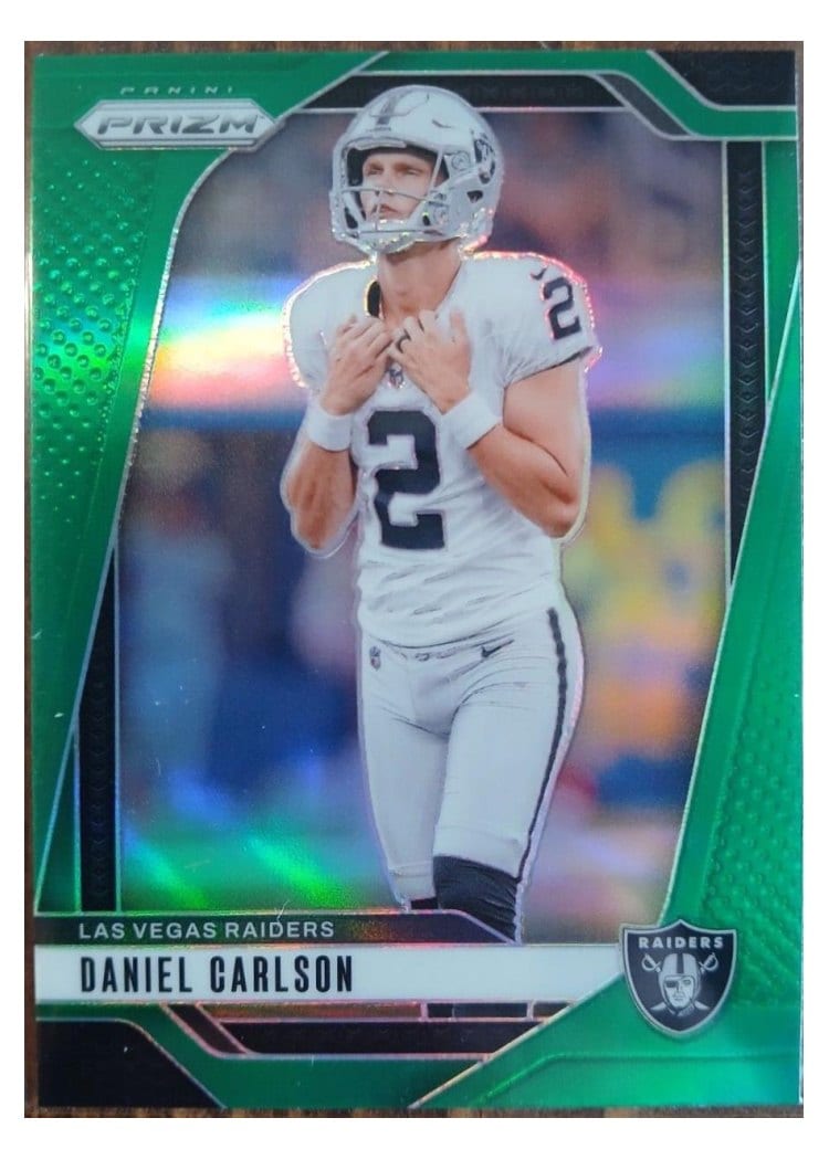 2024 Panini Prizm Base Set Daniel Carlson Green #153 card