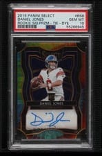 2019 Panini Select Rookie Signature Prizm Daniel Jones Tie Dye #RS-8 card