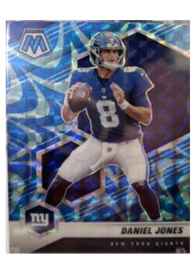 2021 Panini Mosaic Base Set Daniel Jones Reactive Blue Mosaic #149 card