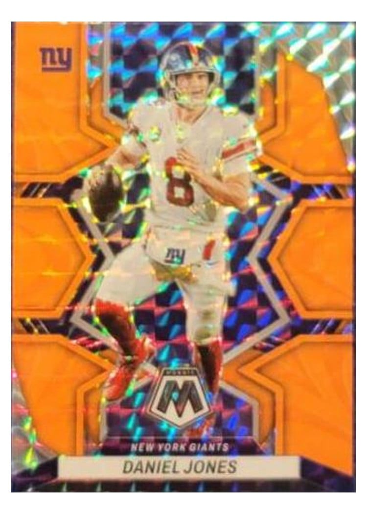 2022 Panini Mosaic Base Set Daniel Jones Reactive Orange #145 card