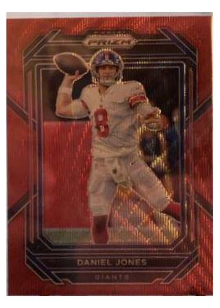 2022 Panini Prizm Base Set Daniel Jones Red Wave #217 card