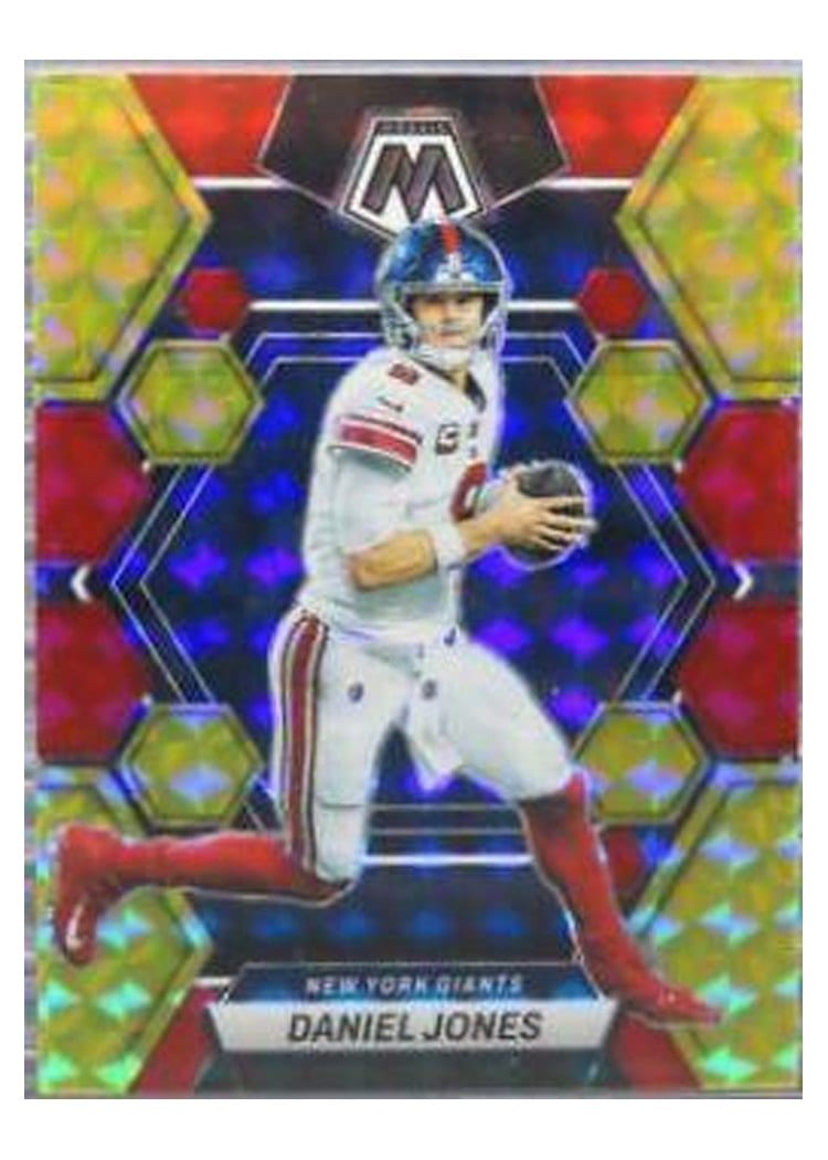 2023 Panini Mosaic Base Set Daniel Jones Choice Fusion Red Yellow #176 card