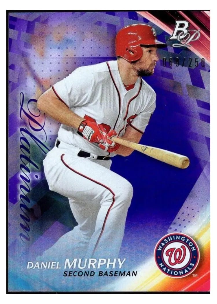 2017 Bowman Platinum Base Set Daniel Murphy #3 card