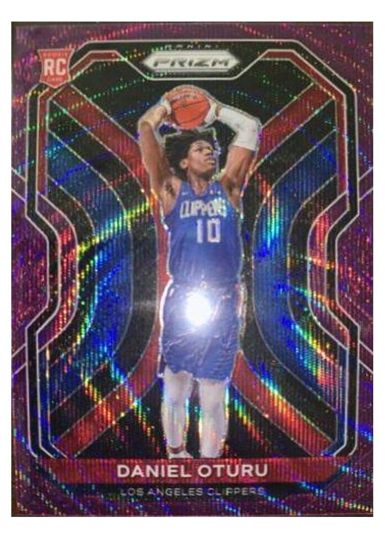 2020-21 Panini Prizm Base Set Daniel Oturu Purple Pulsar Prizm #279 card
