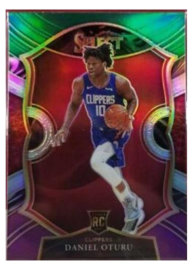 2020-21 Panini Select Base Set Daniel Oturu Green White Purple #268 card