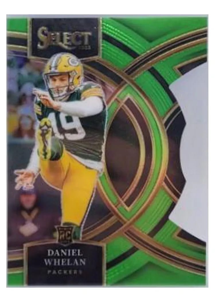 2023 Panini Select Base Set Daniel Whelan Neon Green Prizm Die-Cut #161 card