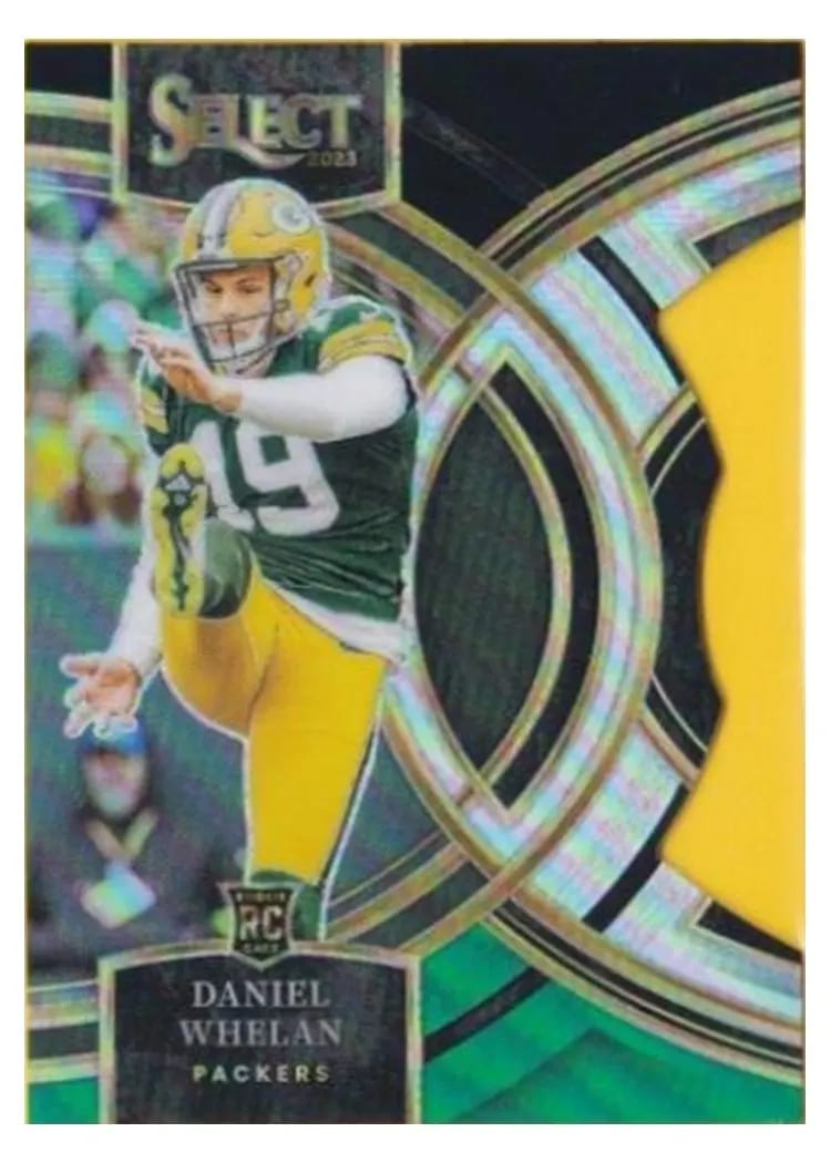 2023 Panini Select Base Set Daniel Whelan Green Prizm Die-Cut #161 card