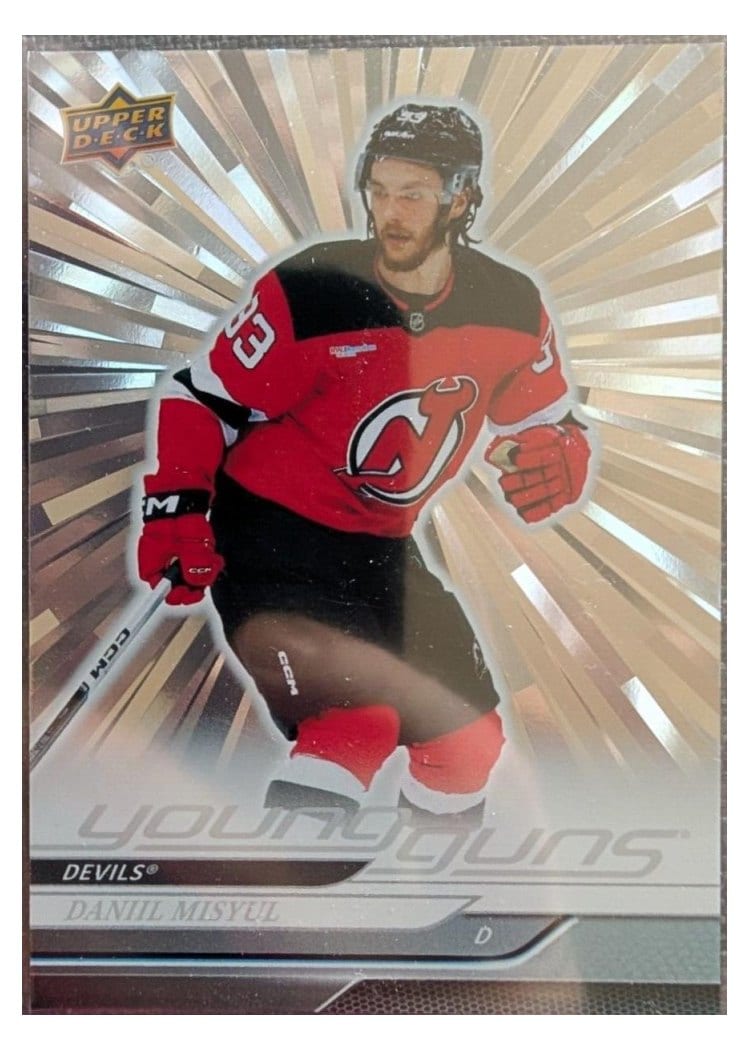 2024-25 Upper Deck Base Set Daniil Misyul Outburst Red #479 card