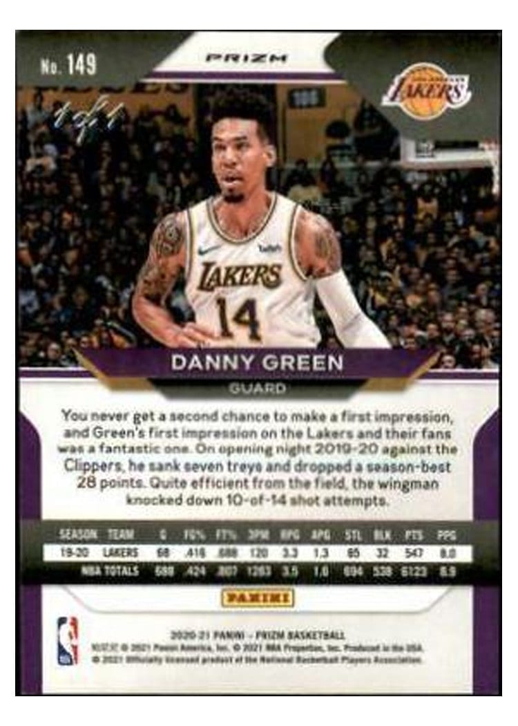 2020-21 Panini Prizm Base Set Danny Green #149 card