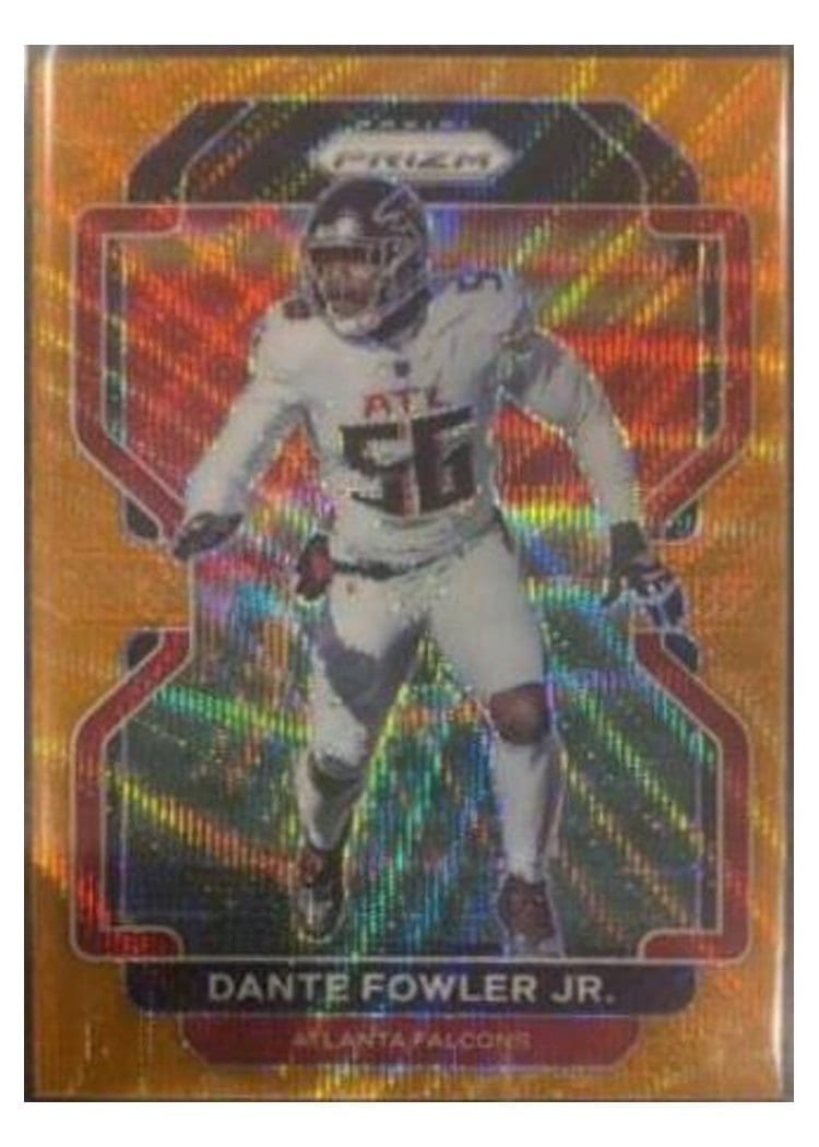 2021 Panini Prizm Base Set Dante Fowler Jr. Orange Wave Prizm #327 card