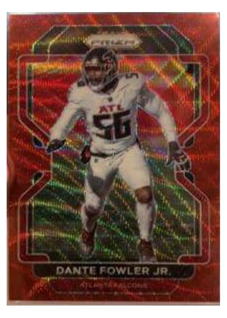 2021 Panini Prizm Base Set Dante Fowler Jr. Red Wave Prizm #327 card