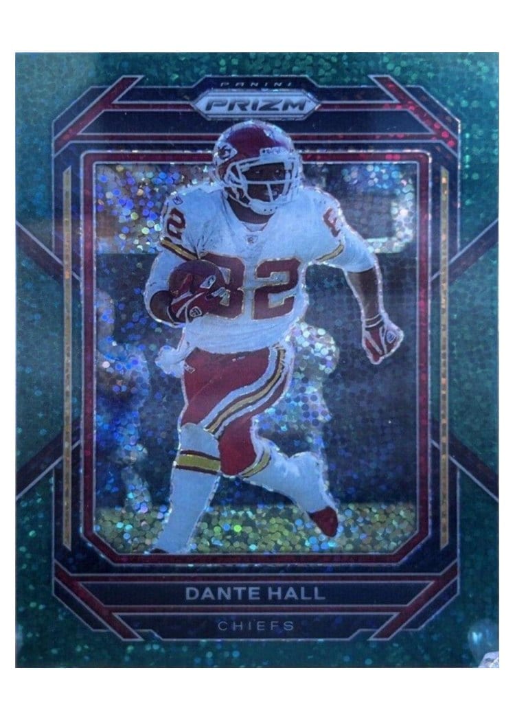 2022 Panini Prizm Base Set Dante Hall Green Sparkle #148 card