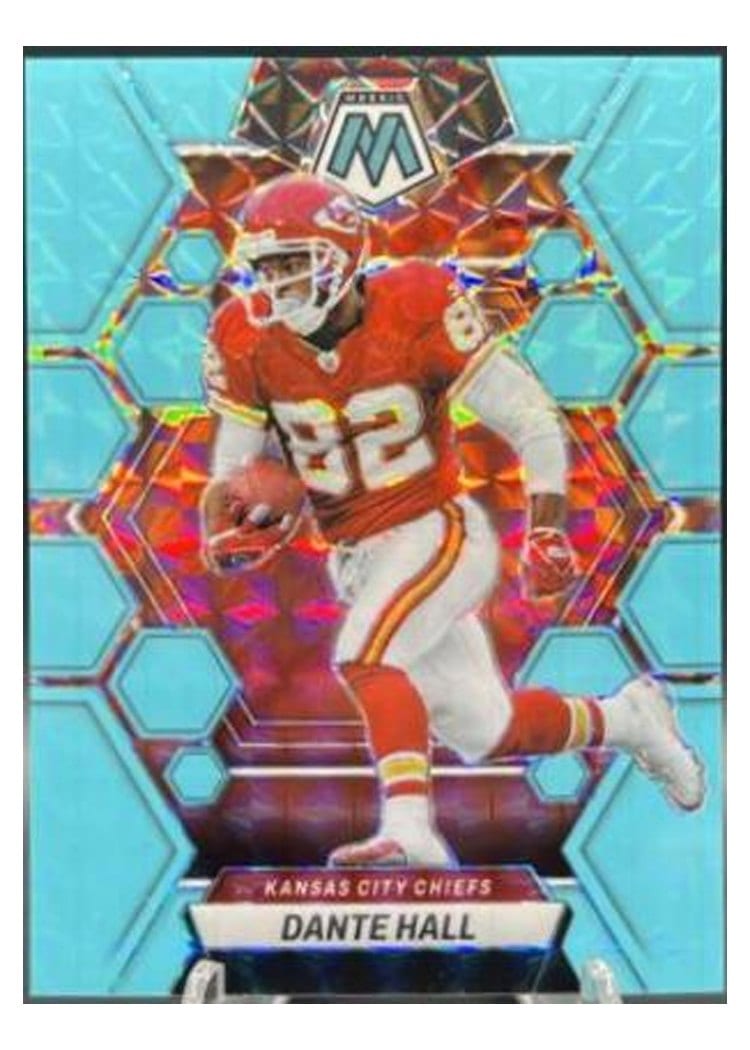 2023 Panini Mosaic Base Set Dante Hall Blue Fluorescent #116 card