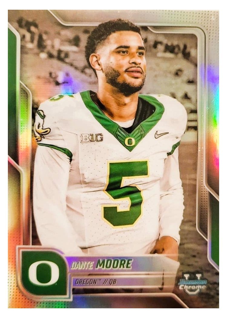 2025 Bowman University Chrome Base Image Variation Refractor Dante Moore #SP-3 card