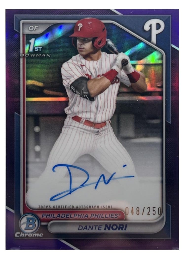 2024 Bowman Draft Chrome Prospect Autographs Dante Nori #CPA-DN card
