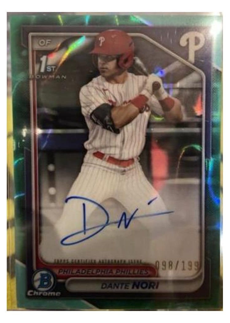 2024 Bowman Draft Chrome Prospect Autographs Dante Nori #CPA-DN card