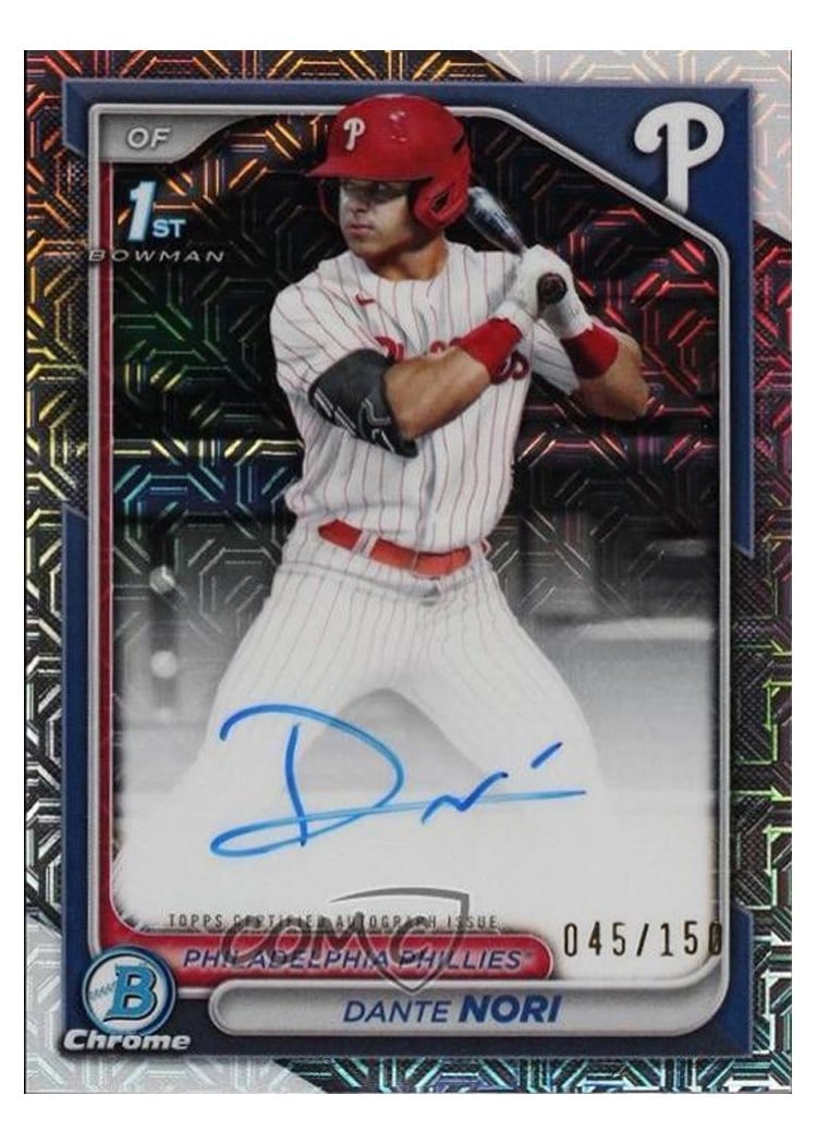 2024 Bowman Draft Chrome Prospect Autographs Dante Nori #CPA-DN card