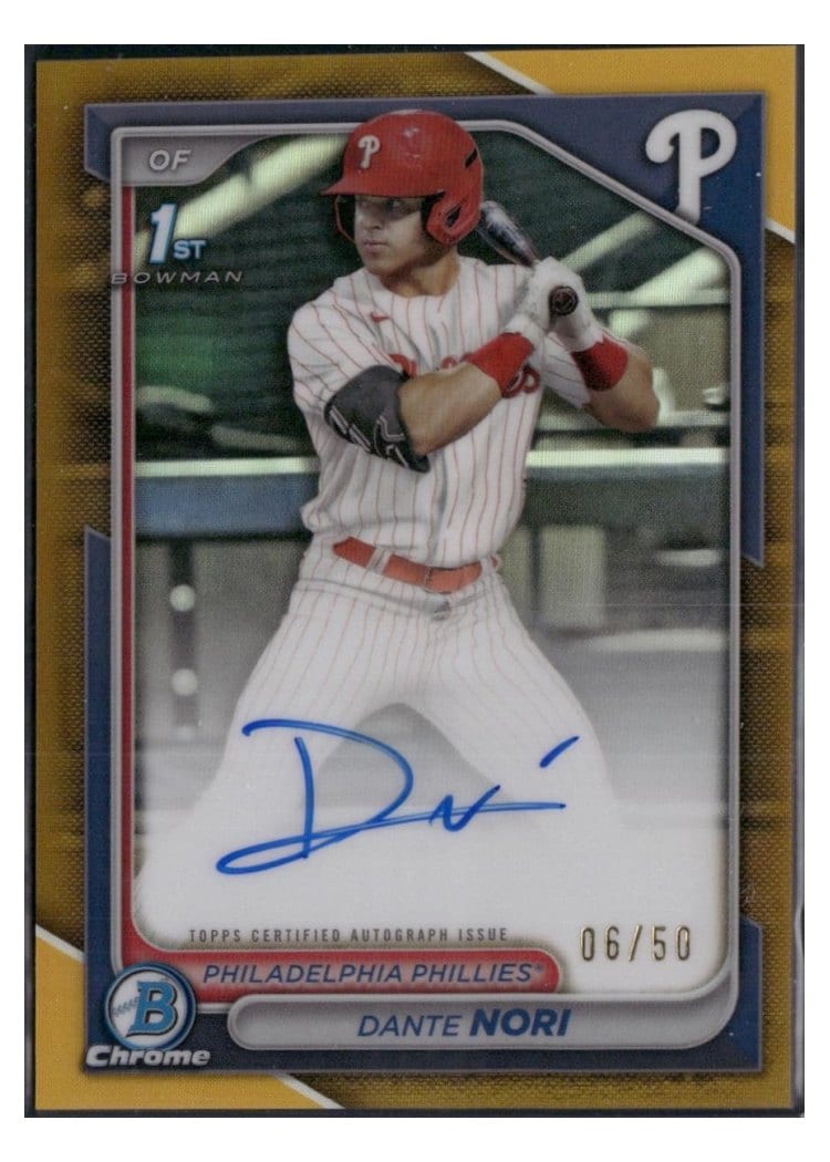 2024 Bowman Draft Chrome Prospect Autographs Dante Nori #CPA-DN card