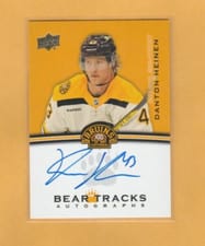 2023-24 Upper Deck Boston Bruins Centennial Bear Tracks Autographs Danton Heinen #BT-DH card