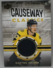 2023-24 Upper Deck Boston Bruins Centennial Centennial Cloth Premium Relics Danton Heinen #CCR-DH card