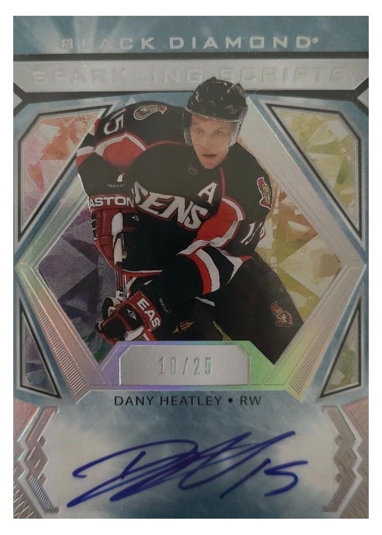 2020-21 Upper Deck Black Diamond Sparkling Scripts Dany Heatley #SC-DH card