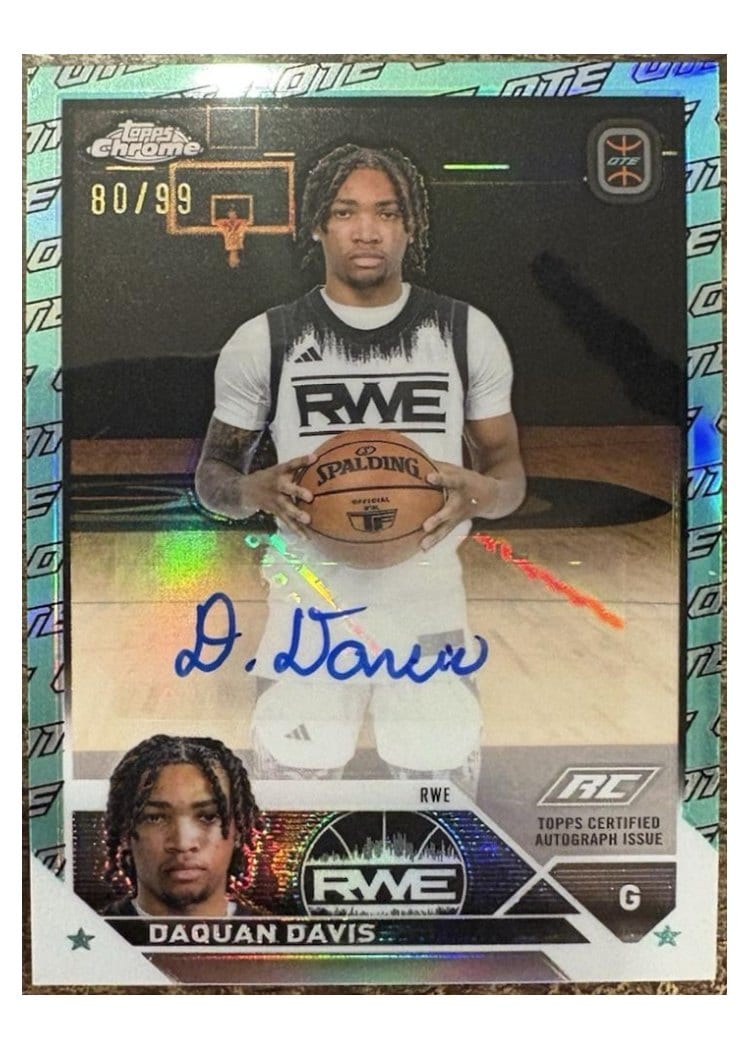 2023-24 Topps Chrome OTE Chrome Autographs Daquan Davis #A-DDA card