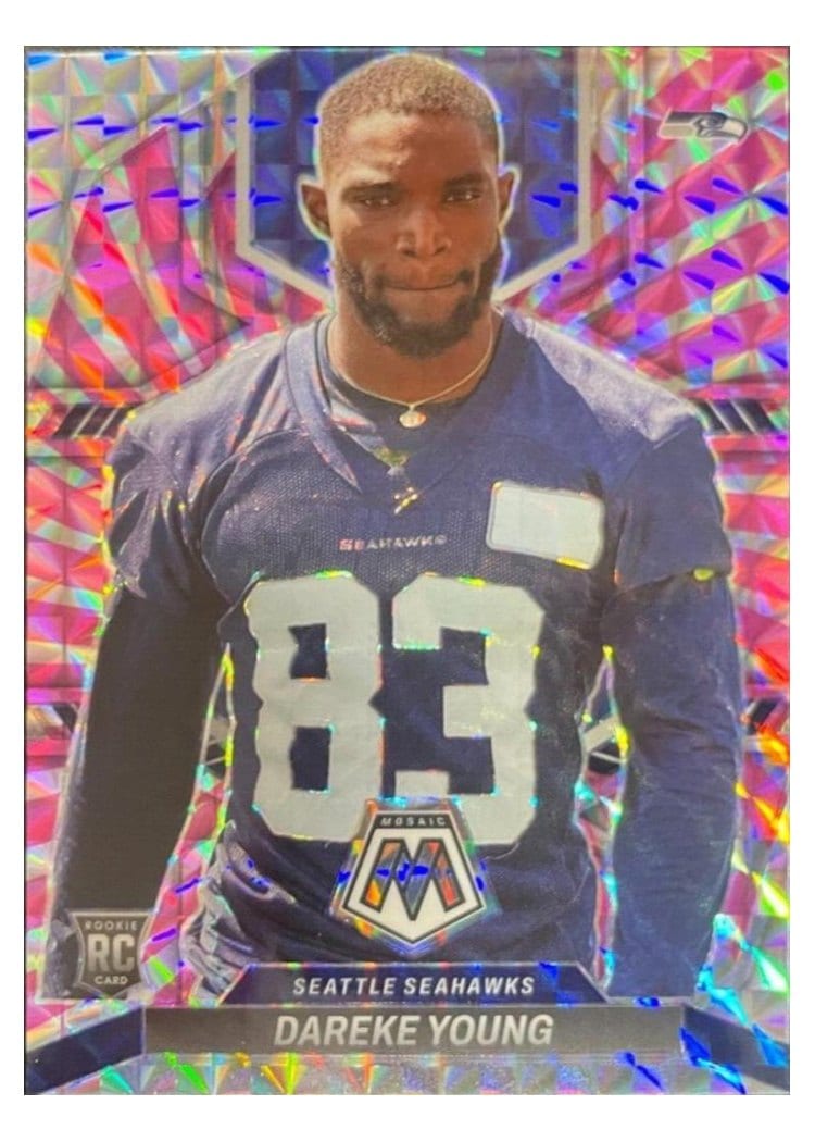 2022 Panini Mosaic Base Set Dareke Young Pink Swirl #349 card