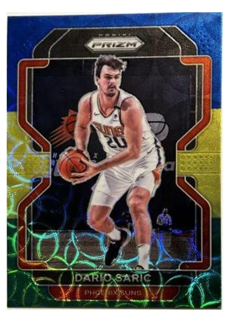 2021-22 Panini Prizm Base Set Dario Saric Blue Yellow Green Choice Prizm #66 card