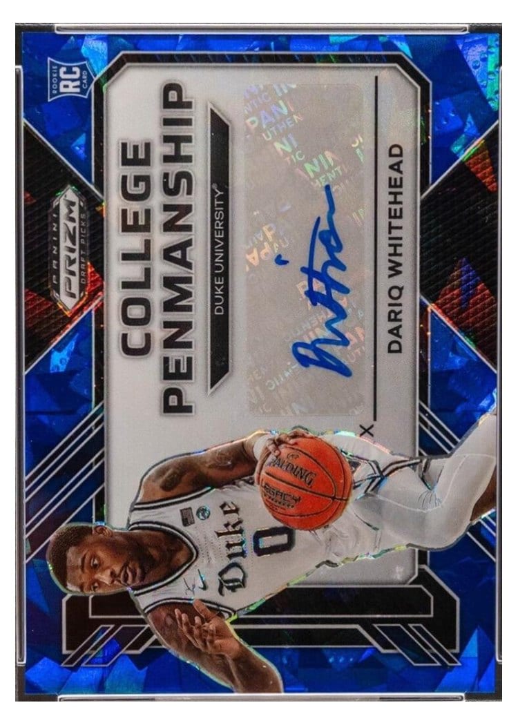 2023-24 Panini Prizm Rookie Penmanship Dariq Whitehead #RP-WTE card