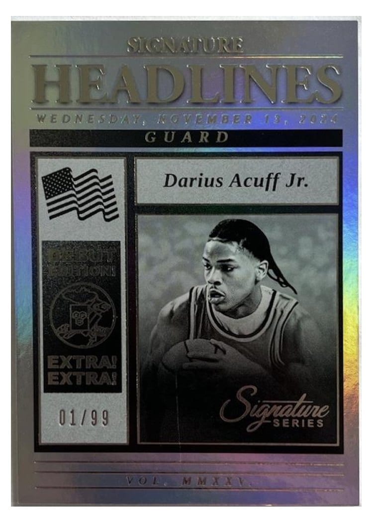 2025-26 Panini Signature Series Signature Headlines Darius Acuff Jr. #17