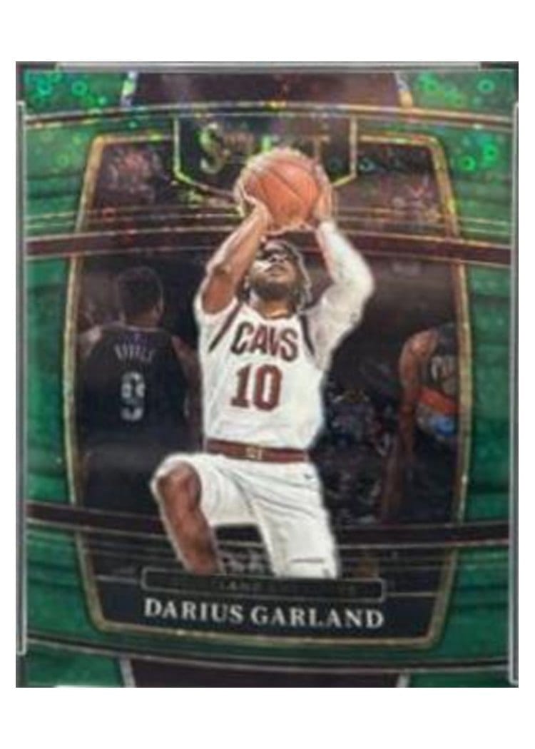2021-22 Panini Select Base Set Darius Garland Green Disco Prizm #13 card