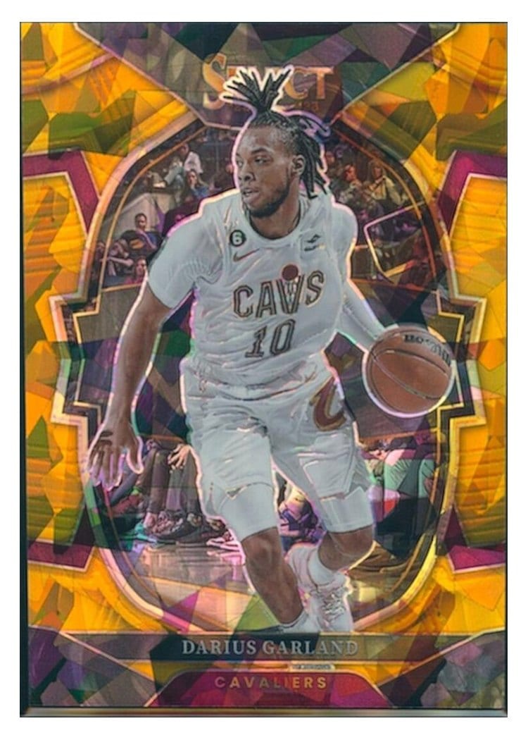 2022-23 Panini Select Base Set Darius Garland Gold Cracked Ice Prizm #106 card