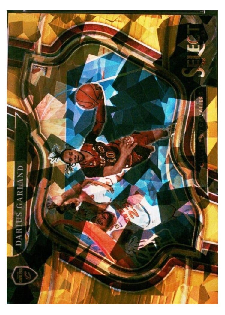 2022-23 Panini Select Base Set Darius Garland Gold Cracked Ice Prizm #206 card