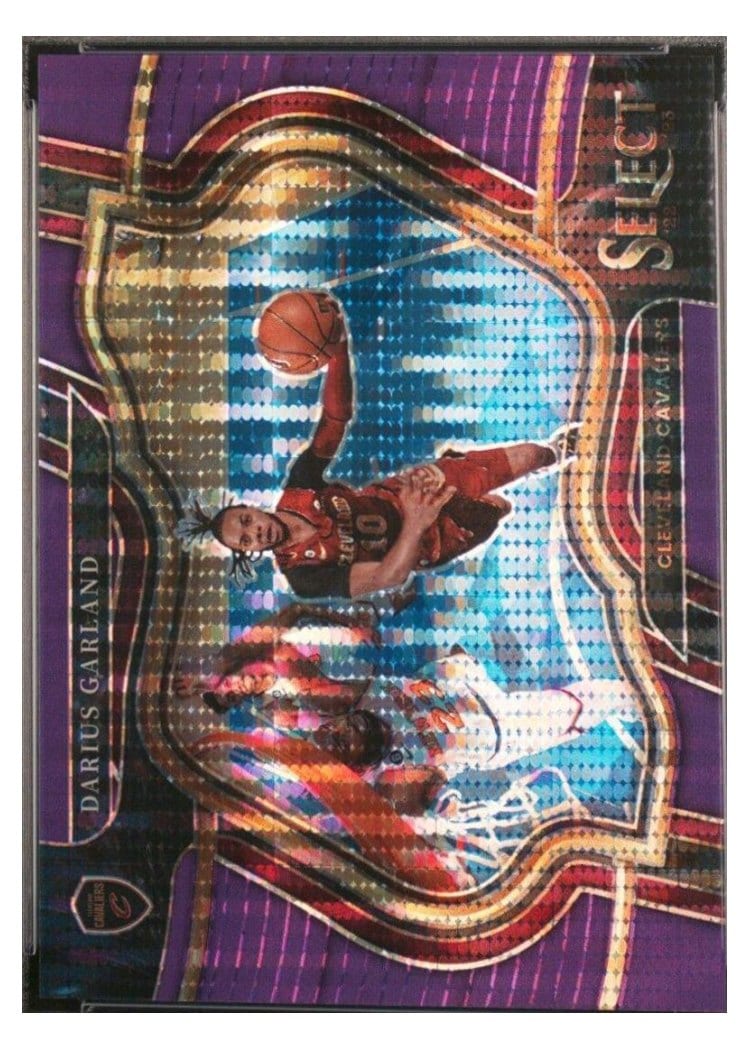2022-23 Panini Select Base Set Darius Garland Neon Purple Pulsar Prizm #206 card