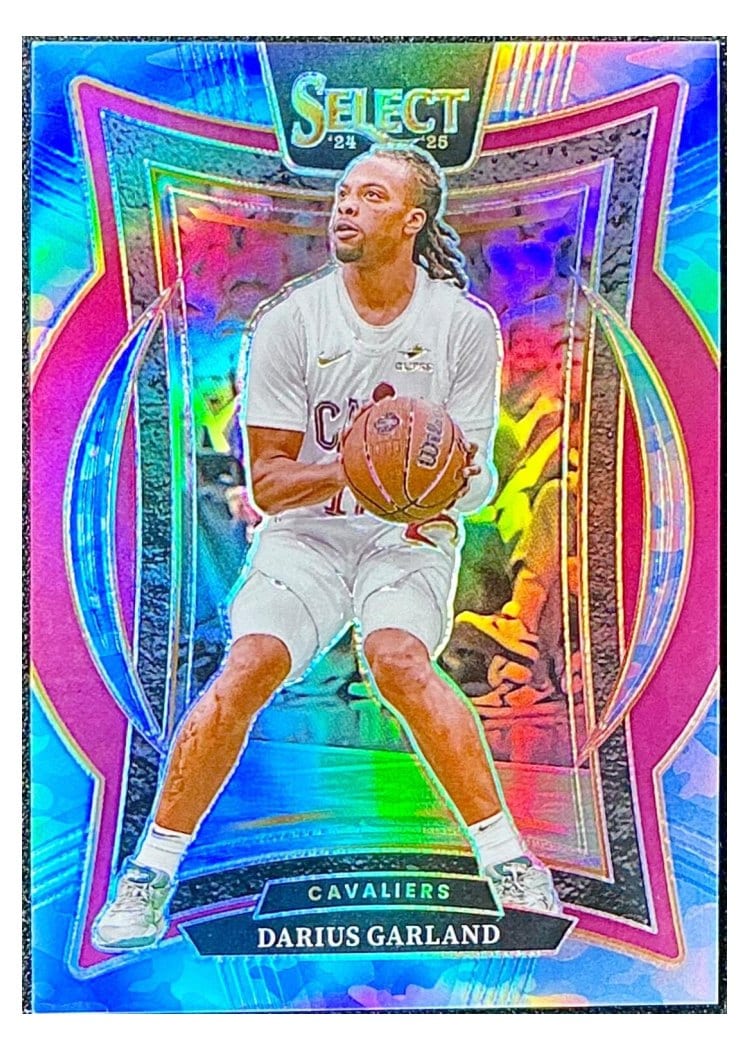 2024-25 Panini Select Base Set Darius Garland Blue Camo Prizm #39 card