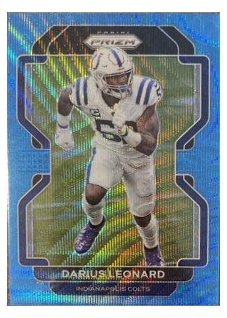 2021 Panini Prizm Base Set Darius Leonard Blue Wave Prizm #27 card