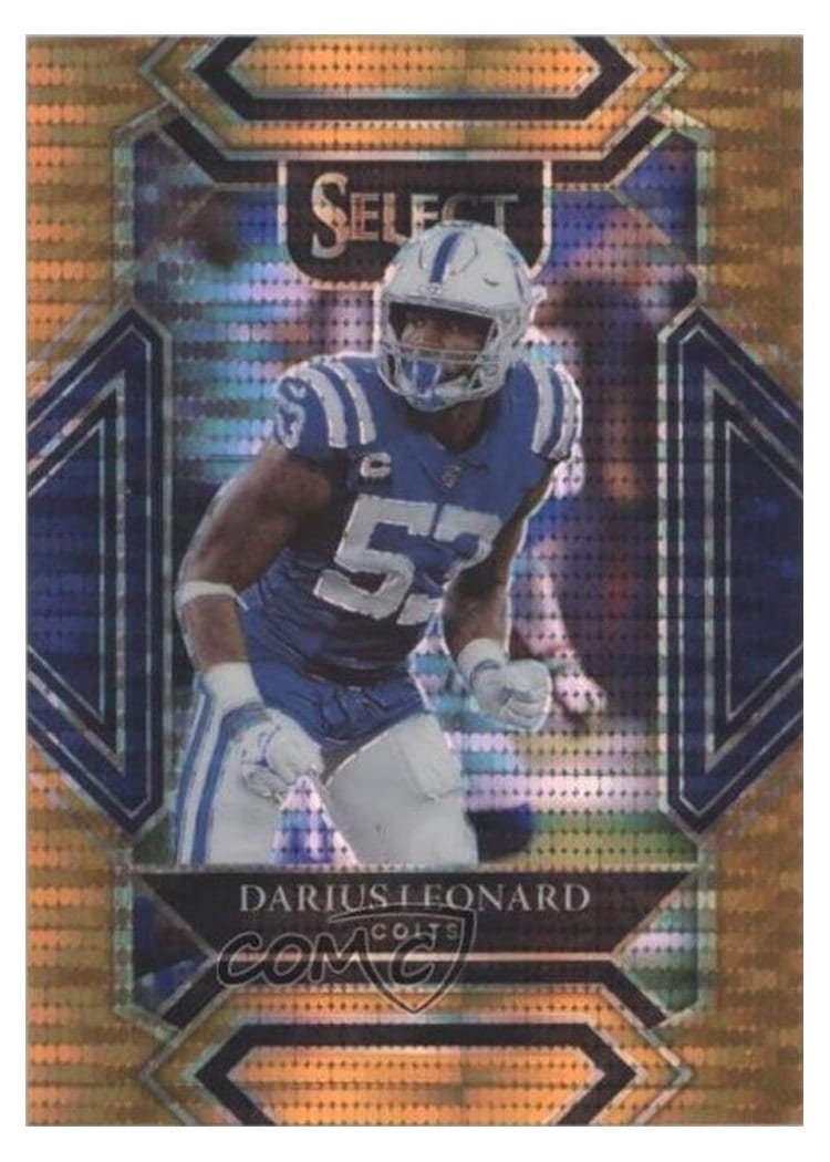 2021 Panini Select Base Set Darius Leonard Neon Orange Pulsar #216 card