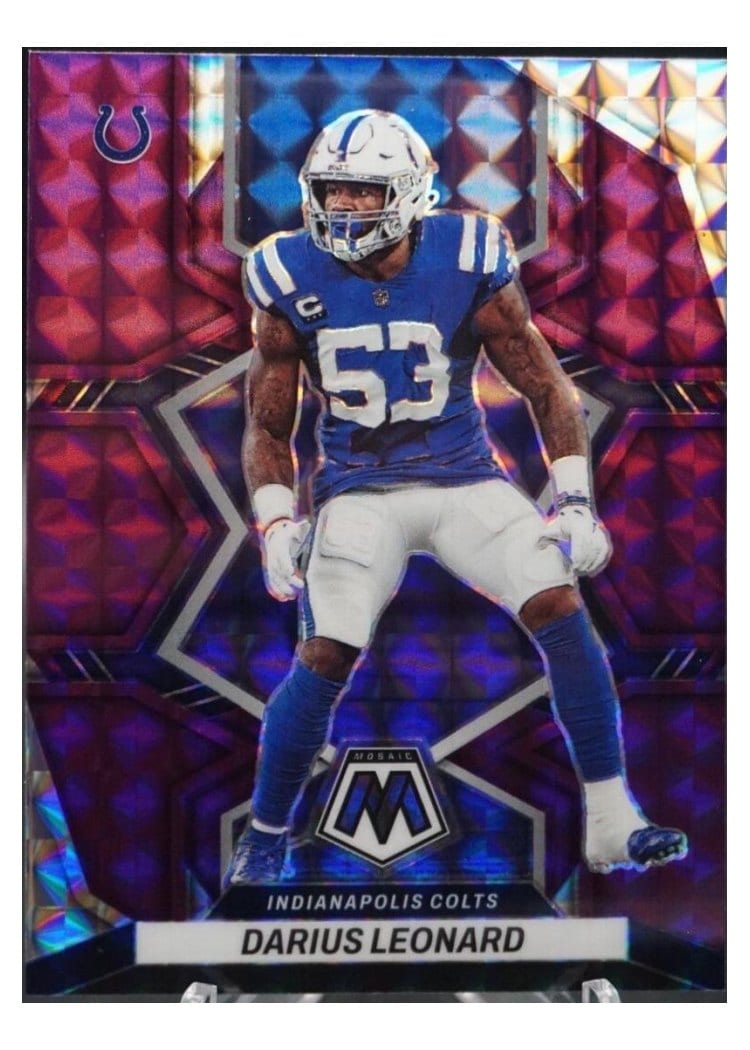2022 Panini Mosaic Base Set Darius Leonard Purple #86 card