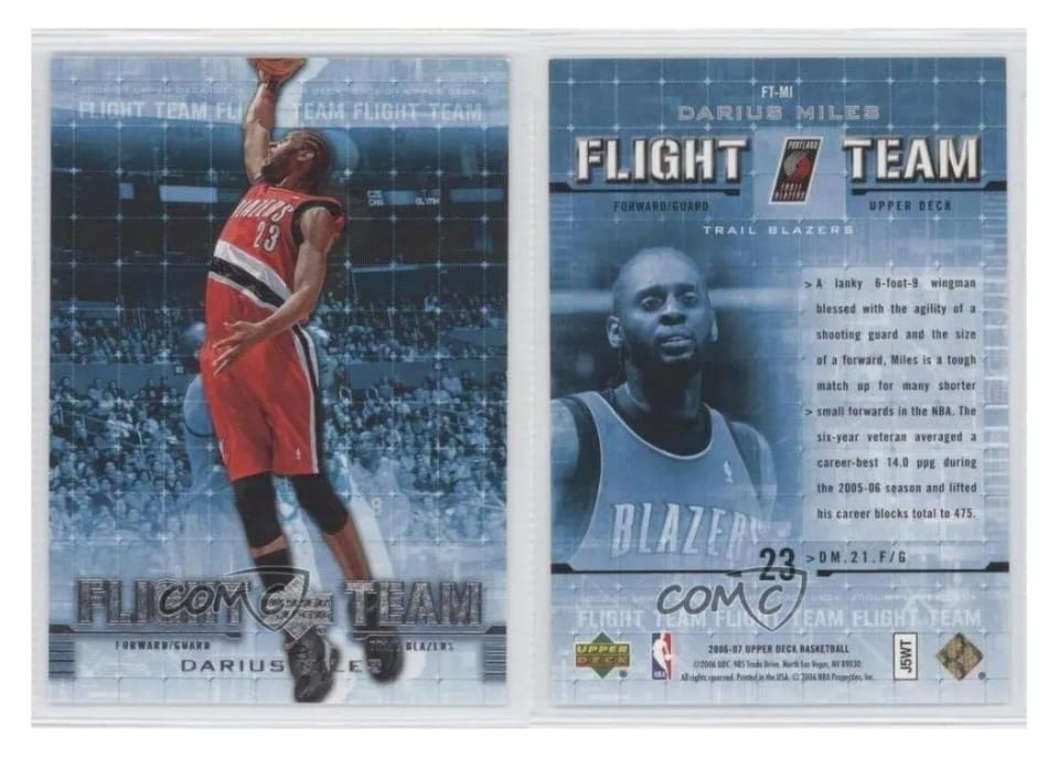 2006 Upper Deck Flight Team Darius Miles #FT-MI card