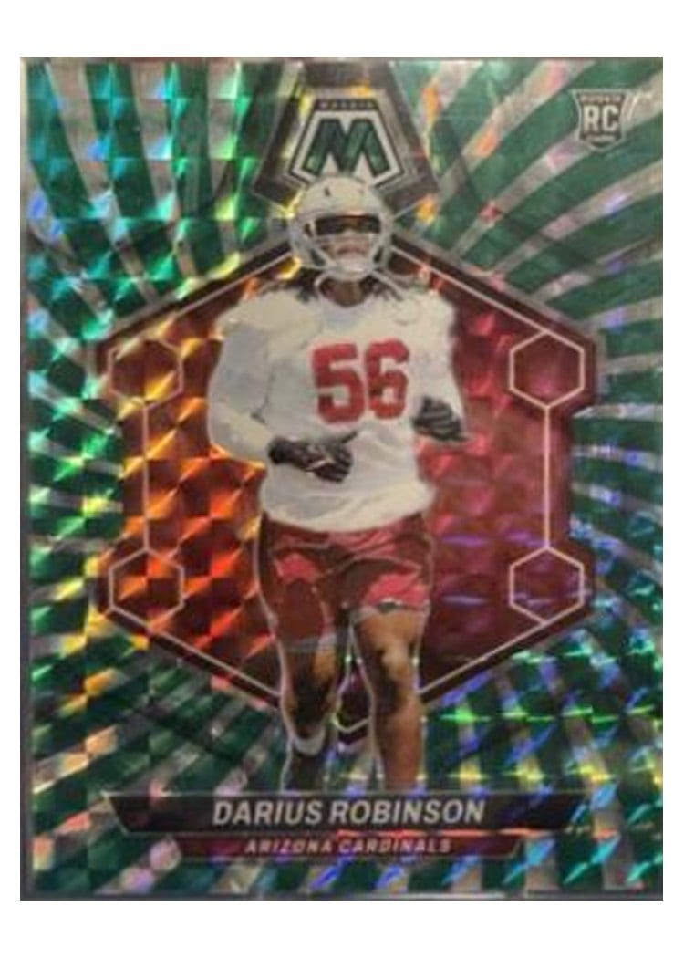 2024 Panini Mosaic Base Set Darius Robinson Green Swirl #327 card