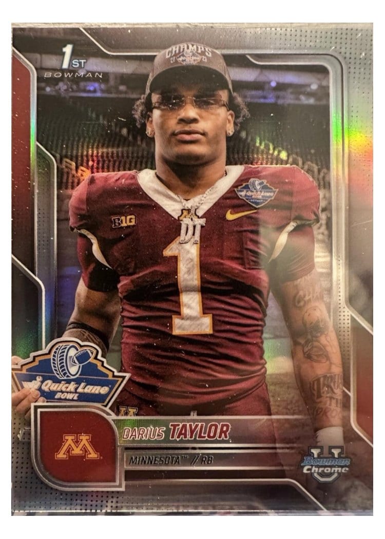 2025 Bowman University Chrome Base Image Variation Refractor Darius Taylor #SP-6 card