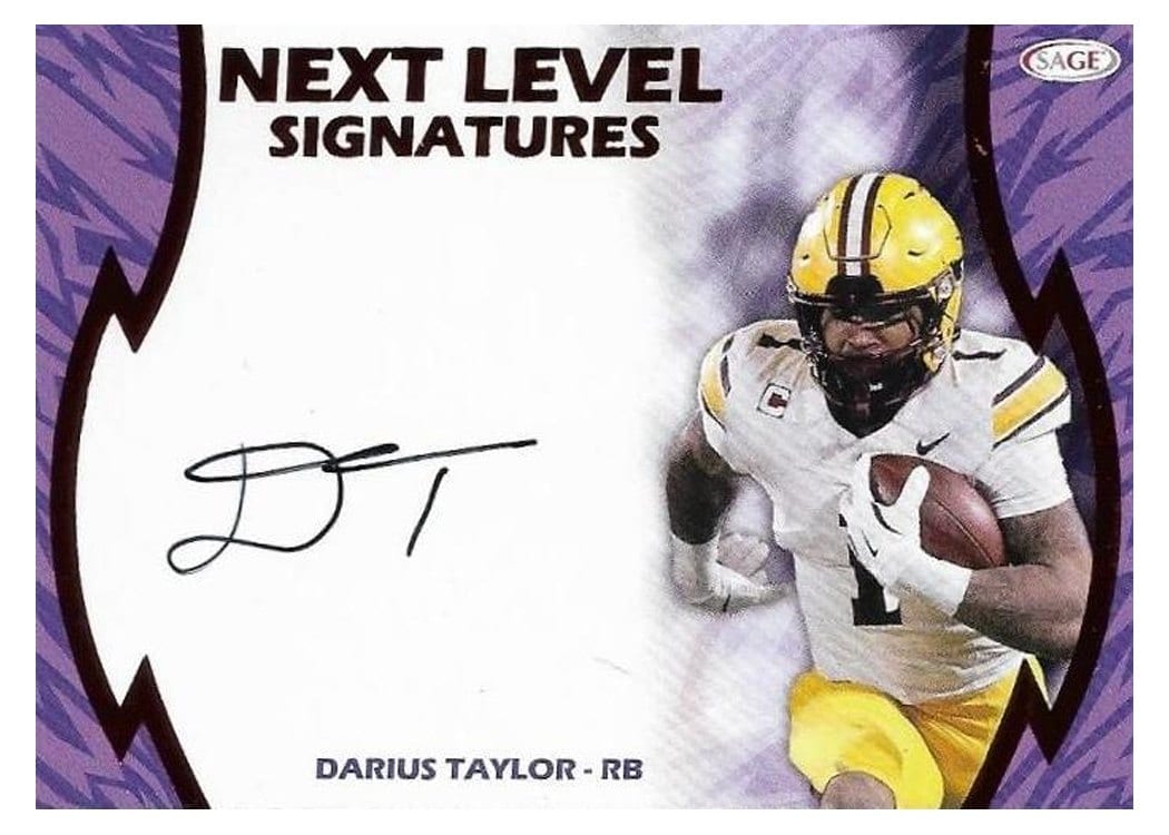 2026 SAGE Football Next Level Signatures Darius Taylor #NLS-DT card