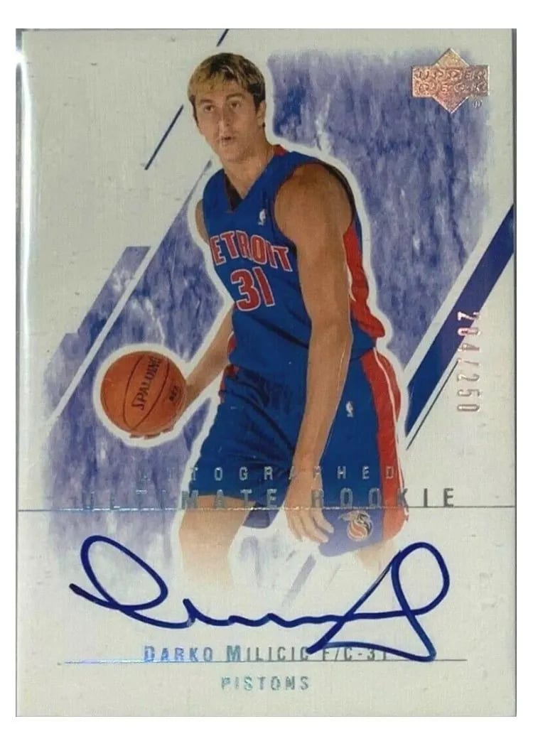2003 Ultimate Collection Darko Milicic Autograph #128 card