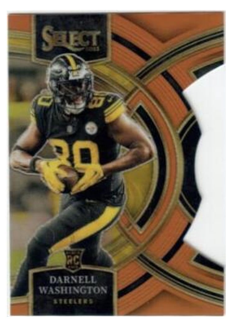 2023 Panini Select Base Set Darnell Washington Orange Prizm Die-Cut #130 card