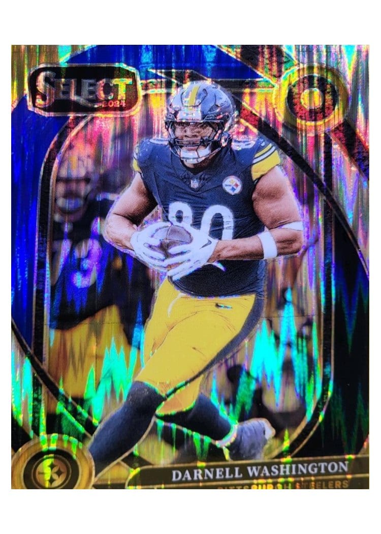 2024 Panini Select Base Set Darnell Washington Black Blue Prizm Shock #244 card