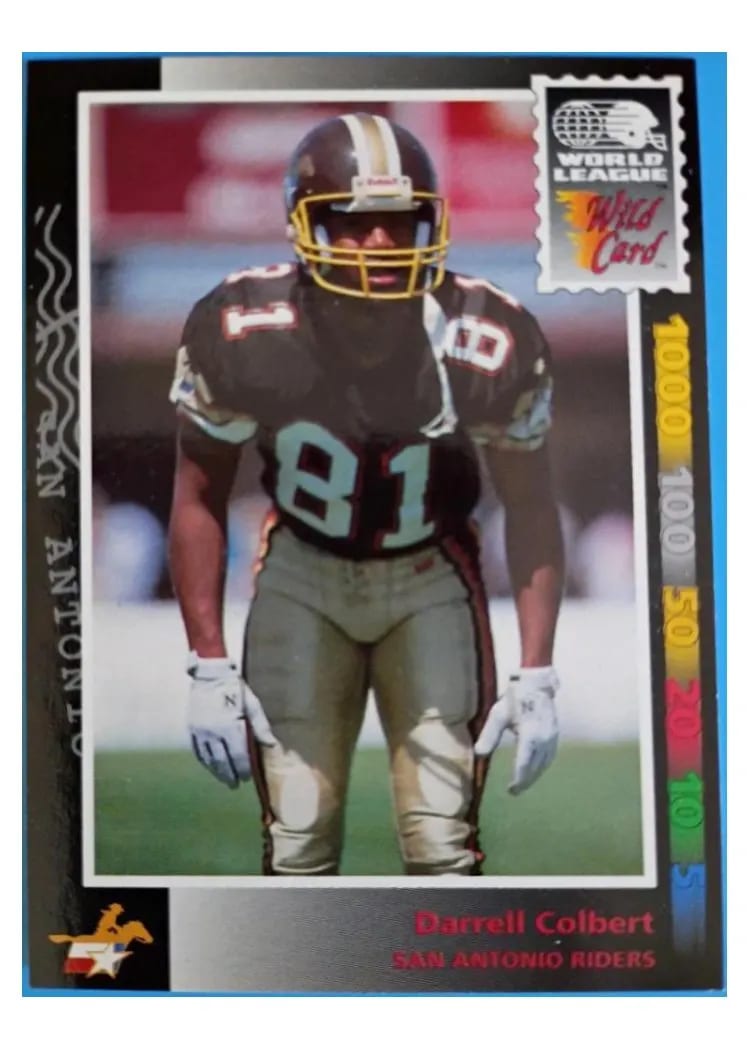 1992 Wild Card Wlaf Darrell Colbert #27 card