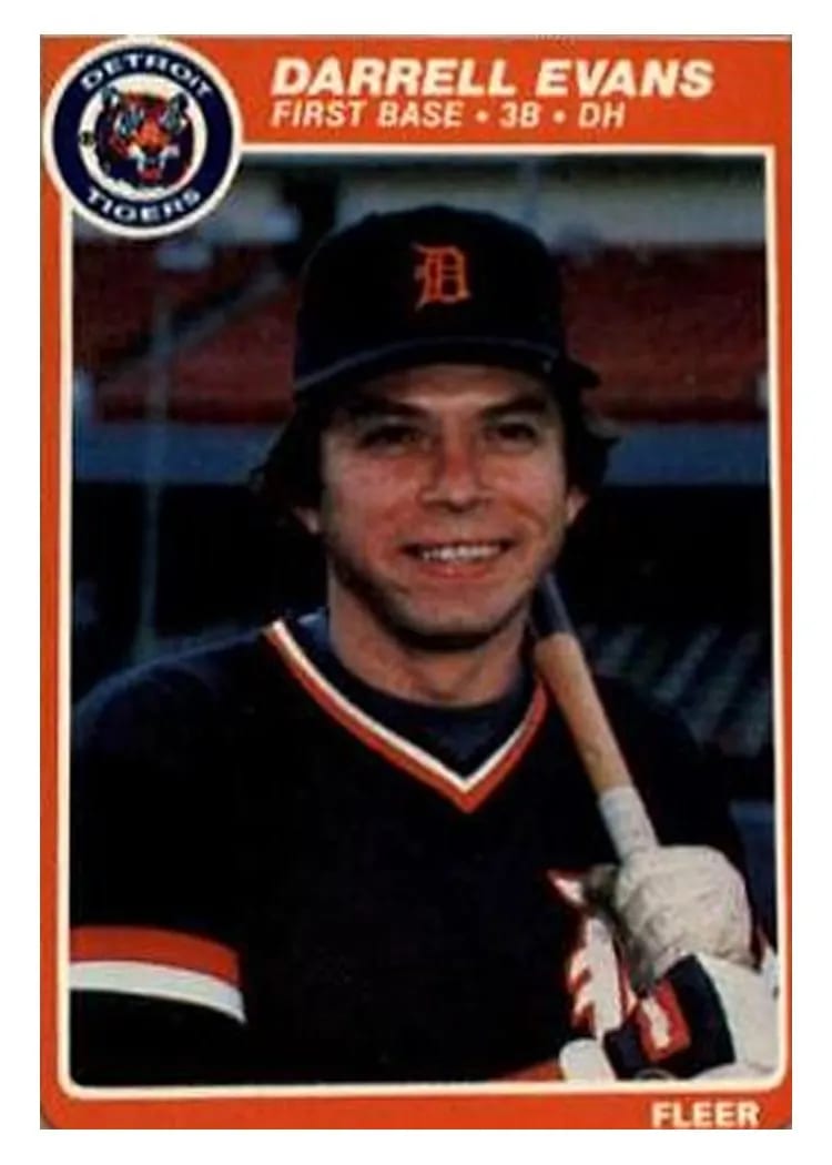 1985 Fleer Darrell Evans #6 card